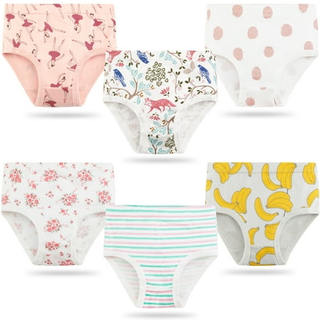 

mijaja Little Girls Cotton Brief Breathable Toddler Panties Kids Assorted Underwears 6 Pack 2-7 Years