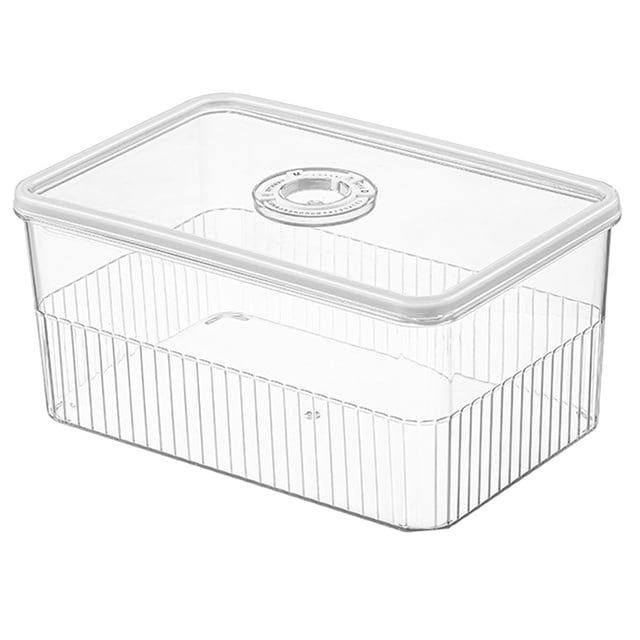 Caja de almacenamiento para refrigerador con tapas, de plástico transparente, sellada, para frutas y verduras (tamaño grande)