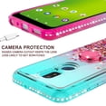 thumbnail image 5 of Liquid Quicksand Glitter Cute Phone Case for Cricket Icon 3 Case, At&t Motivate 2 Case, Cricket Splendor Phone Case Ring Kickstand for Girls Women Clear Bling Diamond Phone Case Cover - Pink/Teal, 5 of 5