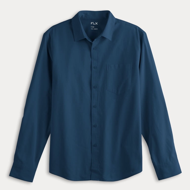 Men's FLX Slim Performance Untucked-Fit Button Down Shirt Color