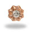 thumbnail image 3 of Set Of Six Peach Glass Knob Chrome Flower Cabinet Knobs by Perilla Home, 3 of 6