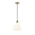 thumbnail image 3 of Innovations Lighting  Ballston Bristol Glass - 1 Light 9" Cord Hung Mini Pendant Antique Brass/Matte White, 3 of 5