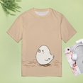 thumbnail image 4 of Cute Chick Print Women's Short Sleeve T-Shirt Crew Neck Casual Summer Trendy Loose Fit Tops, 4 of 6