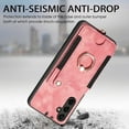 thumbnail image 5 of Nalacover For Samsung A54 5G Case Ring Holder Kickstand with Credit Card Holder, Back Flip Premium Leather Magnetic Clasp Removable Wirst Hand Strap Cover for Samsung Galaxy A54 5G, Pink, 5 of 15