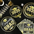 thumbnail image 6 of DAZLUTE Graduation Decorations Class of 2025 Graduation Party Decorations Disposable for 24 Guest Tableware Set  Include Plates, Cups, Banner with Congrats Grad Party Supplies , Black and Gold, 6 of 6