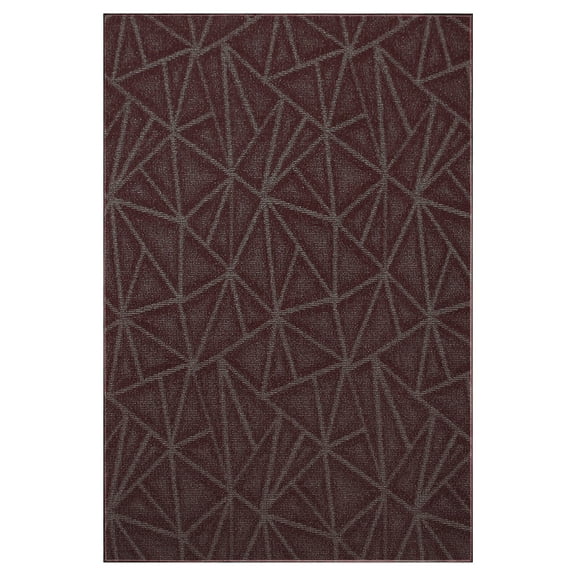 Furnish My Place Indoor Floor Rug - 3 ft. x 6 ft., Burgundy, Geometrical Print, Customized Area Rug for Bedrooms, Hallways, Living Rooms