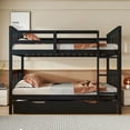 thumbnail image 2 of Newest Full over Full Bunk Bed with Twin Size Trundle , Ladder -Espresso, 2 of 9