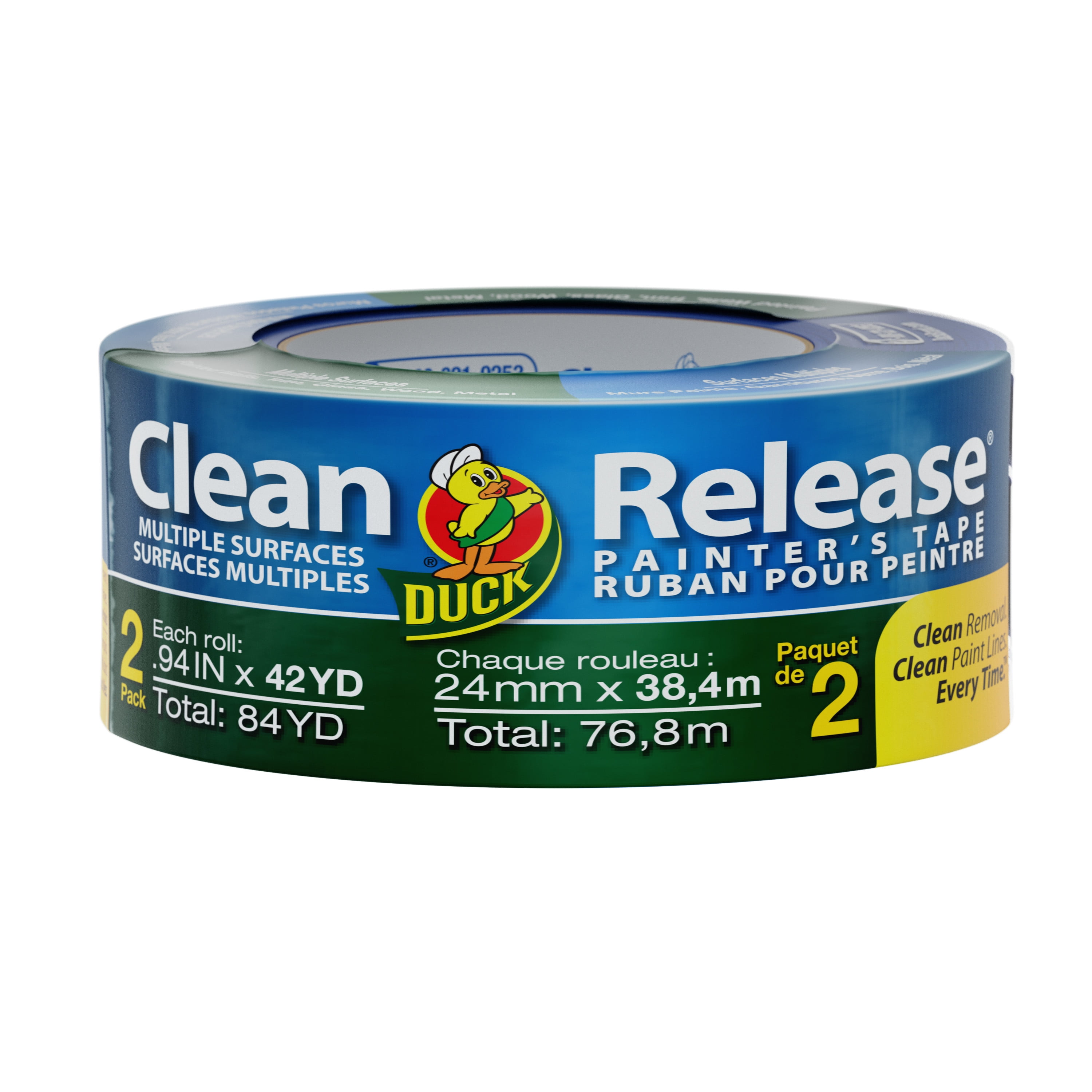 (2 pack) Duck Clean Release 0.94 in. x 42 yd. Blue Painter's Tape, 2 Rolls
