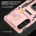 thumbnail image 3 of Samsung Galaxy A13 5G Case with Lens Protection, Galaxy A13 5G Ring Holder with Camera Cover & Kickstand Military Grade Shockproof Heavy Duty Protective Support Magnetic Car Mount Holder, Rosegold, 3 of 7