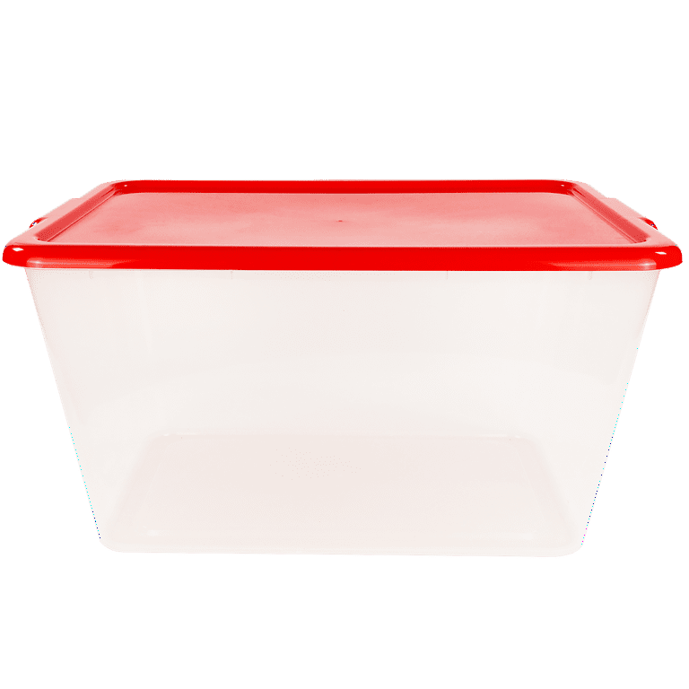 Simplykleen 14.5-gal. Reusable Stacking Plastic Storage Containers with Lids, White/Clear (Pack of 4)