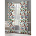 thumbnail image 5 of Strawberry Semi Sheer Curtains 96 Inch Length 2 Panels Set, Summer Botanical Blue Spring Floral Sheer Kitchen Curtain Privacy Voile Window Curtain for Living Room Bedroom Rod Pocket Drapes, 5 of 7