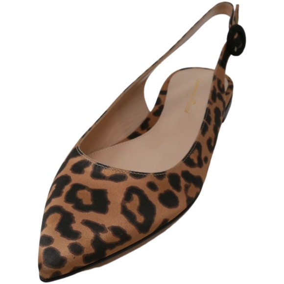 Gianvito Rossi Women's Anna Flat Raso Spotted Print Ankle-High Faux Fur Ballet - 6.5M