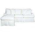 thumbnail image 4 of Sunset Trading Horizon Cotton Slipcover Reversible Chaise Sleeper Sofa in White, 4 of 6