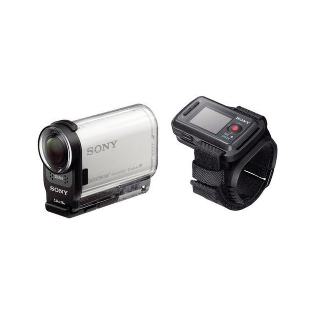 Sony Action Cam-HDR-AS200V - Cámara de acción - montable - 1080p - 12.8 MP - Carl Zeiss - Wi-Fi, NFC - bajo el agua hasta 16 pies - blanco Sony HDR-AS200VR
