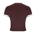 thumbnail image 7 of Summer Plus Size Tops for Womens 2025 Fashion Solid Color Round-Neck Short Sleeve Slim-body Blouse Top Gifts for Womens, 7 of 7