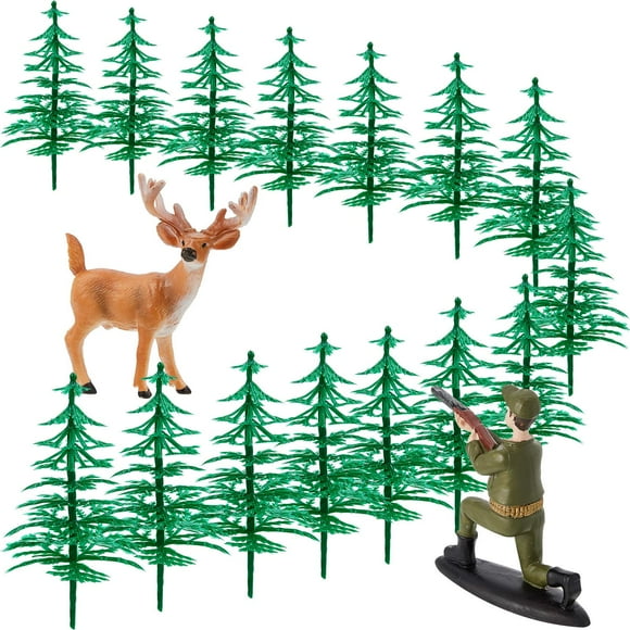 YQHWQ 17pcs deer hunting cake decorations Christmas tree cake decorations deer hunting theme cake decorations birthday party deer hunting Halloween supplies 17pcs deer hunting cake deco