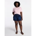 thumbnail image 2 of Terra & Sky Women's Plus Size Crewneck Top with Short Puff Sleeves, Size 0X-4X, 2 of 5