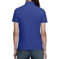 thumbnail image 6 of Bwndum Womens Collared Shirt Shirt Short Sleeve Blue Fitted Stretch Nylon Spandex Breathable Ribbed Casual Work Golf Top,Size 2XL, 6 of 6