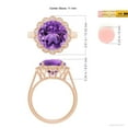 thumbnail image 6 of ANGARA Natural 4.75 Ct. Amethyst with Diamond Halo Ring in 14K Rose Gold for Women (Ring Size: 12), 6 of 11