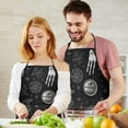 thumbnail image 5 of Black Gothic Hand Skull Star Pattern Apron-Garden Aprons for Women with Pockets-Cotton Linen Waterproof Kitchen Cooking Gardening Aprons Adjustable for Kitchen,Cooking,BBQ and Salon 33x27 Inch, 5 of 7