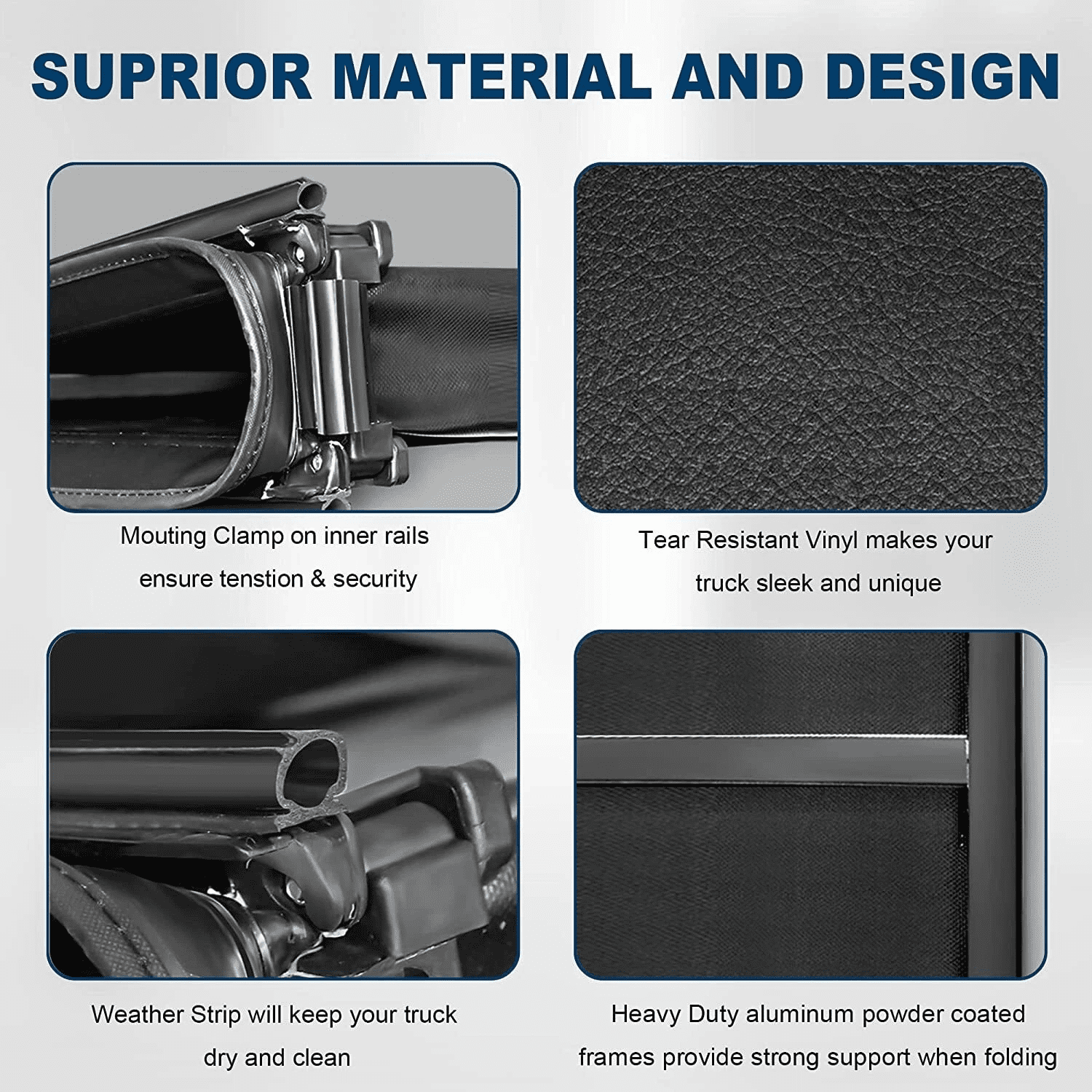 MOSTPLUS 4-Fold 5.5FT Quad Fold Soft Tonneau Cover for 2015-2026 Ford F150 F-150 Truck Bed w/LED