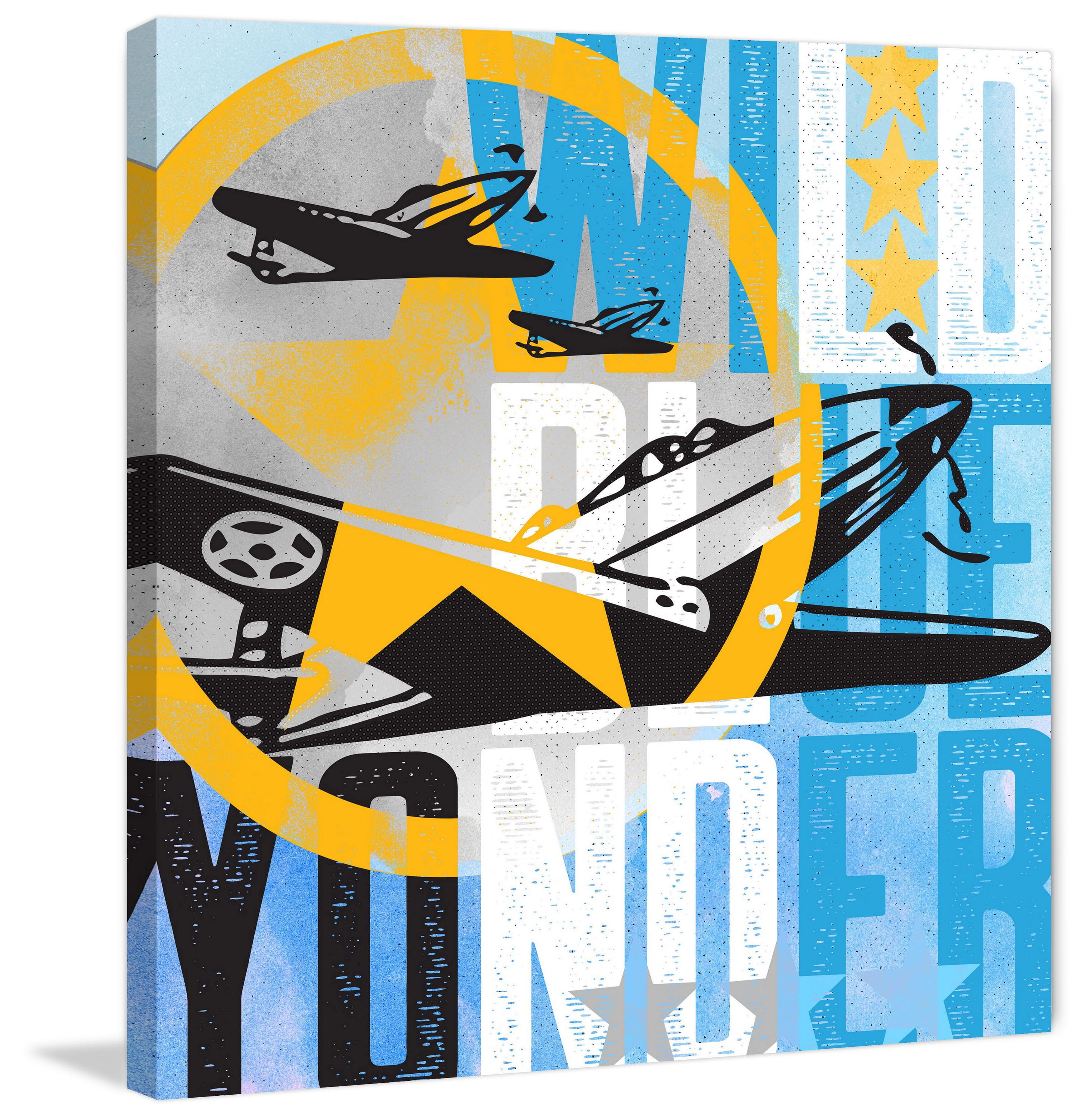 "Wild Blue Yonder Planes" Painting Print on Wrapped Canvas