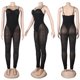 thumbnail image 3 of Monos sexys con tirantes para discoteca, monos para mujer, mono elegante de malla transparente para fiesta, mono ajustado, mono de una pieza con espalda descubierta fruncida, 3 of 5