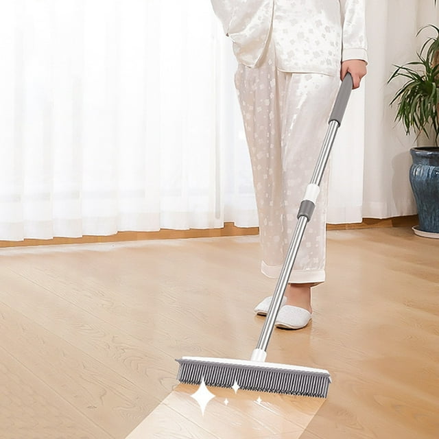 Ftwytp Brosse de Plancher en Acier Inoxydable, Long Manche, Nettoyeur de Tapis, Brosse de Raclage, Multifonction, Nettoyage Efficace, Résistant à la Rouille