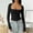 Black, variant on SNKSDGM Women's Plus Casual Easter Shirts for Women T Shirts for Women Loose fit Square Collar Shirt Hot Girl Autumn Coat Long Sleeve T Shirt Beach Vacation Clothes for Women Over 50