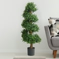 thumbnail image 6 of Pure Garden 48-inch Artificial Spiral Tree – Potted Boxwood Fake Plant, 6 of 6
