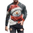 thumbnail image 2 of WXLWZYWL Men's Christmas Sweatshirt Crewneck Trendy Big and Tall Santa Printed Sweatshirts Pullover Tops Party Apparel, 2 of 5