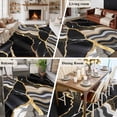 thumbnail image 6 of Black Marble Large Area Rugs for Bedroom Living Room, Soft Non Slip Carpet Bedside Rug, Grey Gold Texture Vintage Farmhouse Art Rectangle Floor Cover Kitchen Accent Rug 8'x10' for Dining Room/Office, 6 of 9