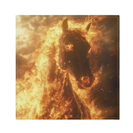 

WOBOGO Flaming War Horse Cloth Napkins 1 Piece Soft Elegant Touch Durable Absorbent Quick Drying for Elegant Dining