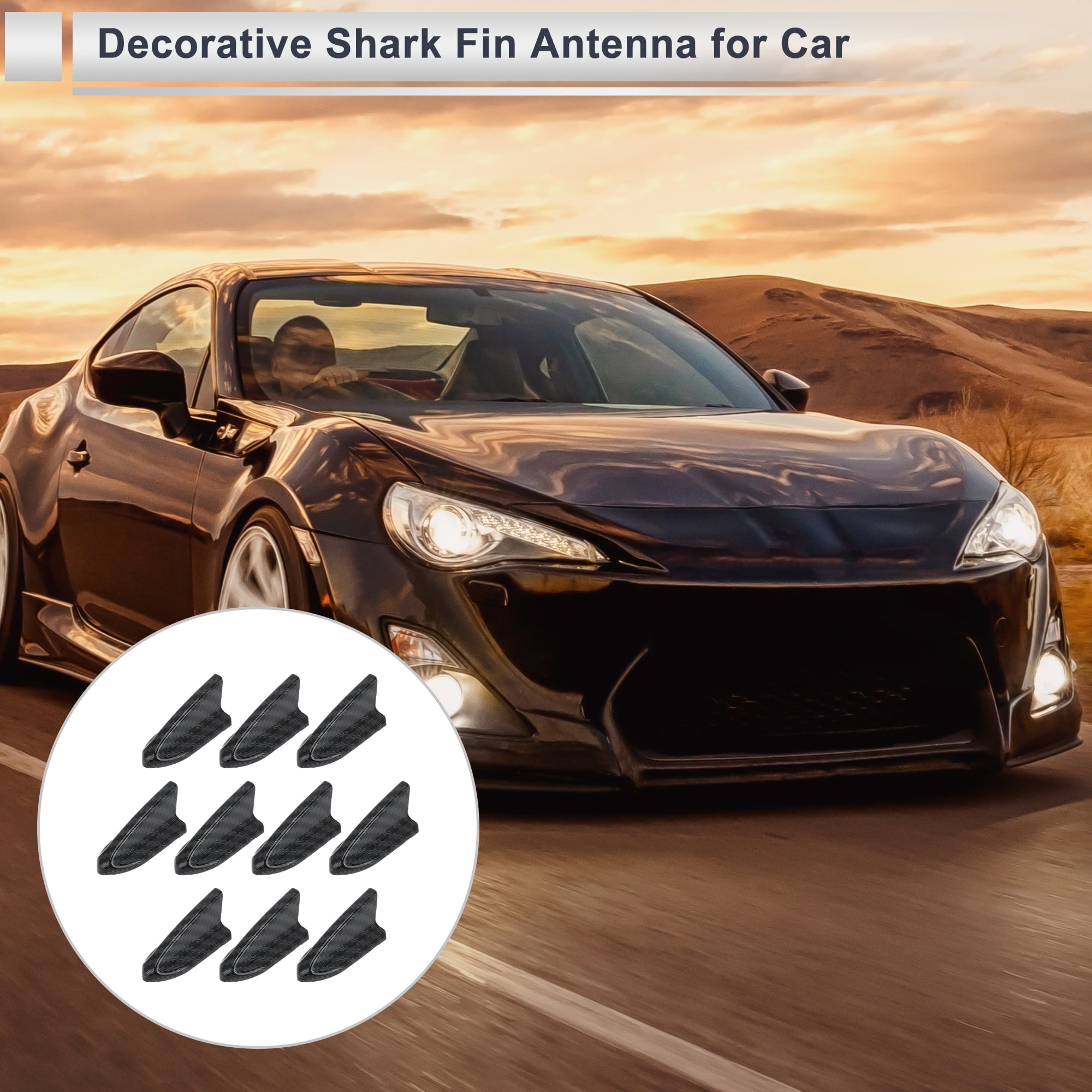 Unique Bargains Universal Shark Fin Dummy Antenna Mount 2.1" Aerial Black 2.1"