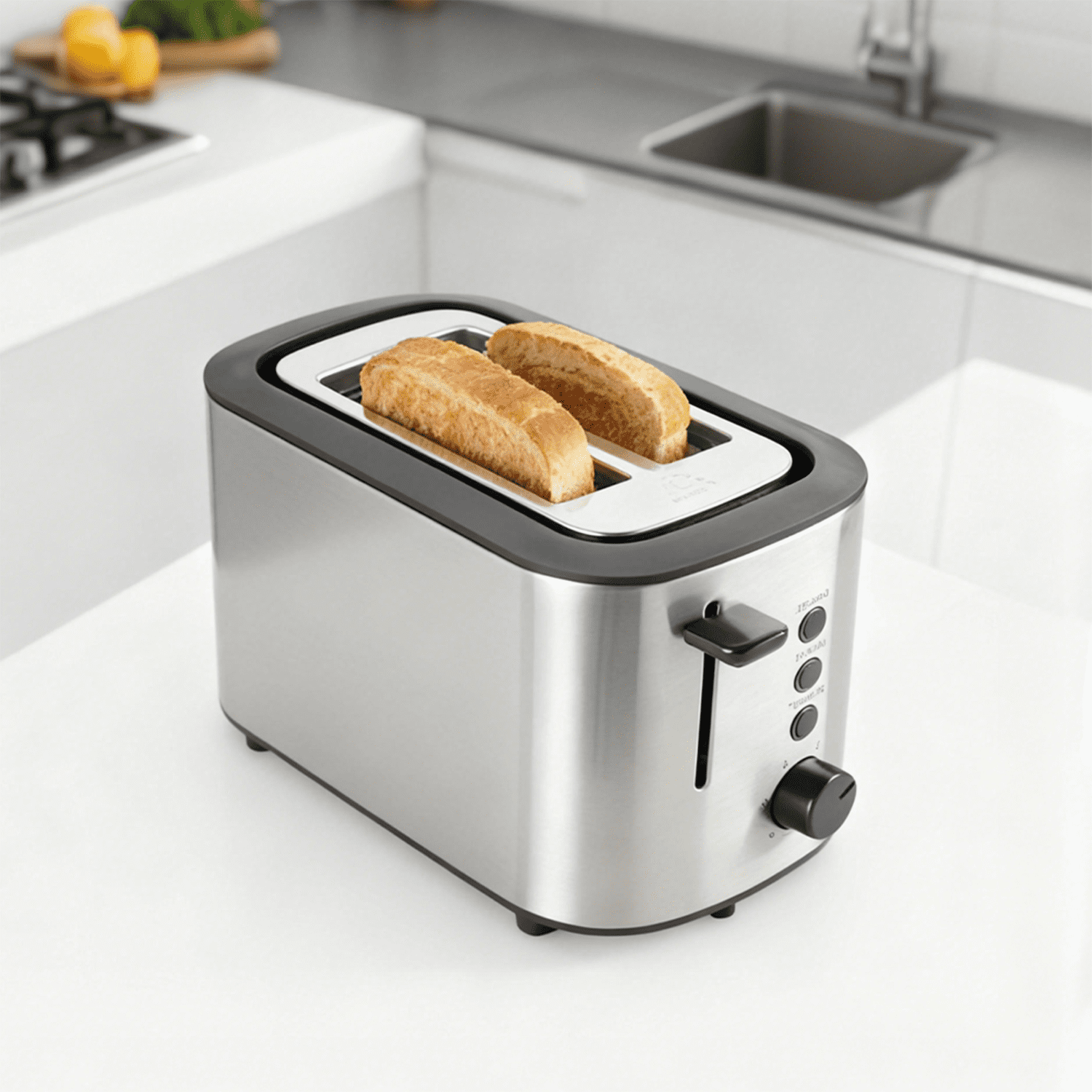Kitchenette Appliances 2-Slice Toaster, Stainless Steel with Pop-Up