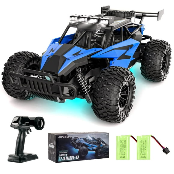 ACAMMZAR AT2 Remote Control Cars for Kids, 1:16 20+Km/h High Speed Off Road RC Car, All Terrains 2WD RC Trucks Vehicle, with 2 Batteries 50+min
