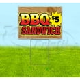 thumbnail image 1 of BBQ SANDWICH $5 (18" x 24") Yard Sign, Quantity Discounts, Multi-Packs, Includes Metal Step Stake, Bandit, New, Advertising, USA, 1 of 3