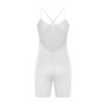 thumbnail image 5 of MVRLSH Shapewear Tummy Control Sleeveless V Back Backless Stretchy Workout Yoga One Piece Jumpsuit Body Shaper Shorts for Women White - M, 5 of 7