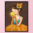 thumbnail image 3 of DIY 14CT estampado punto de cruz Kit girasol niña bordado B Tmvgtek Oficina Multiescena Multifunción, 3 of 9