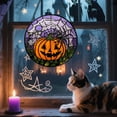 thumbnail image 2 of Stained Glass Window Hanging Halloween Scary Black Spider On Orange Pumpkin Large - Suncatcher Door Garden Sun Catcher Gothic Home Decor Birthday Horror Gifts for Mom Men Woman Friend, 2 of 6