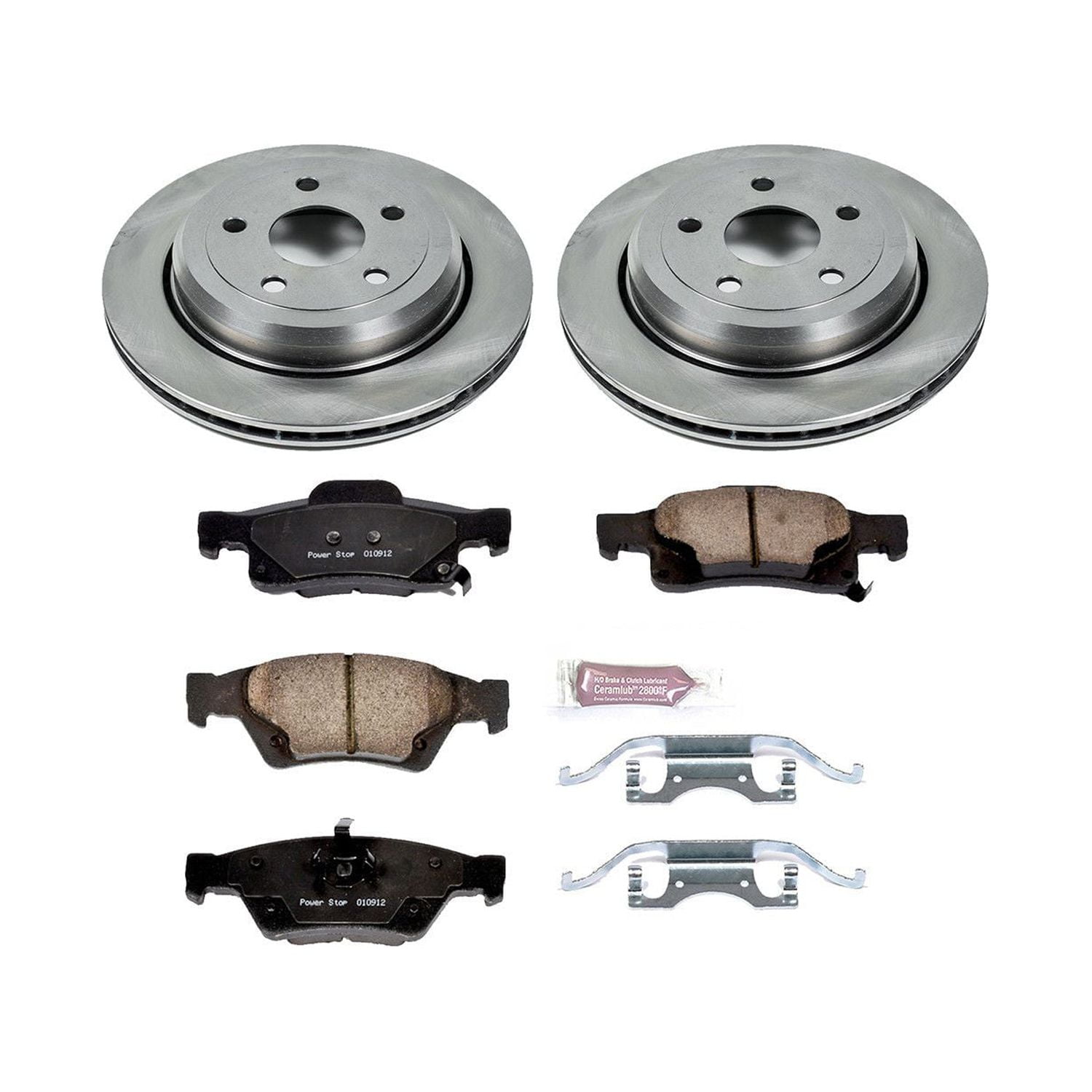 Power Stop Rear Stock Replacement Brake Pad and Rotor Kit KOE5953