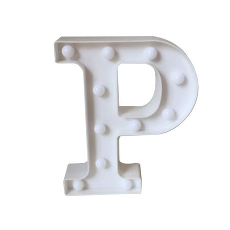 

Thinsont Luminous 26 English Alphabet Light Night Lamp Wedding Party Room Letter Decor letter P