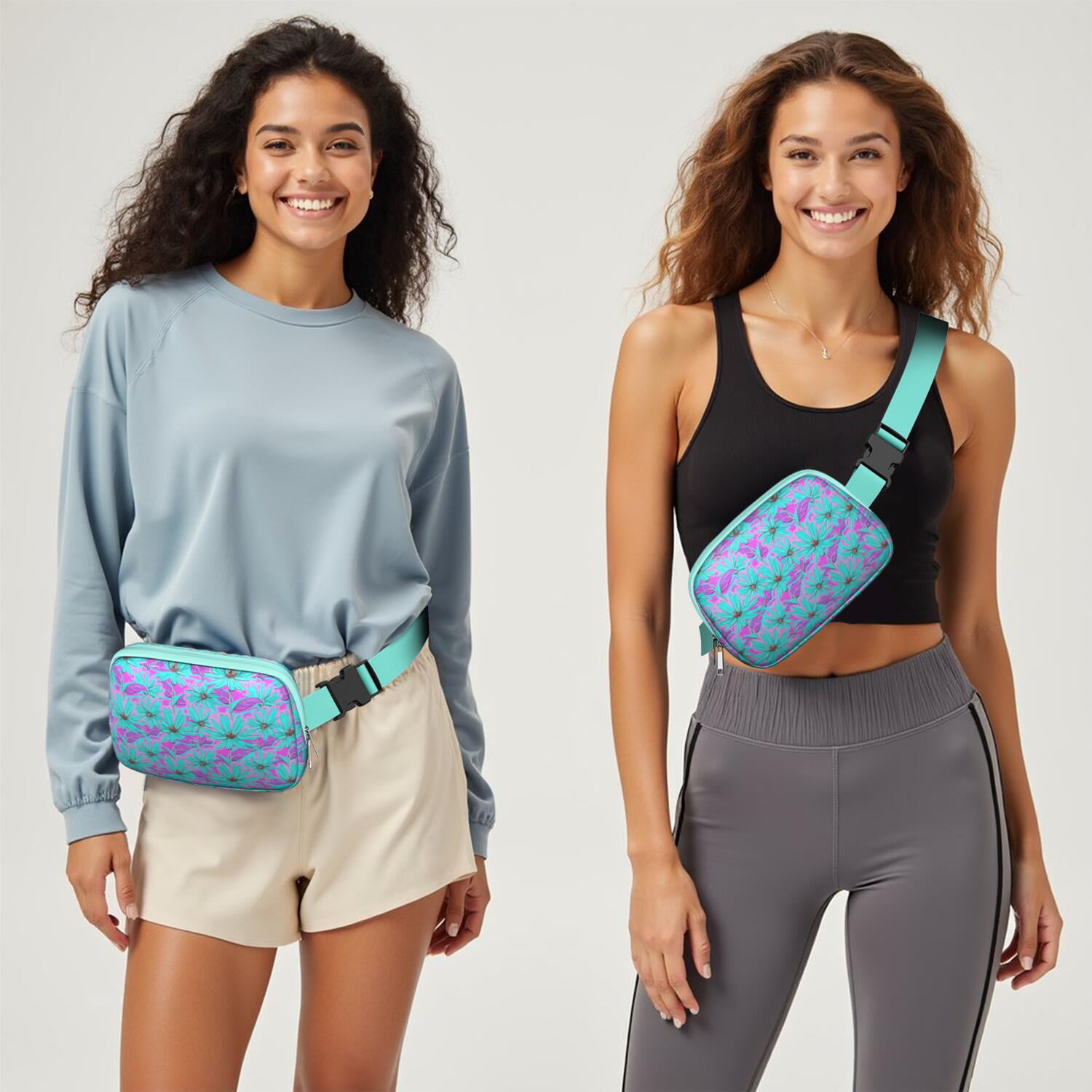 Vintage Daisy Fanny Pack – Artistic Wildflower Waist Bag for Women with Cute Retro Floral Print, Ideal for Spring, Summer & Autumn