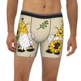 thumbnail image 2 of Salouo Gnomes Bees And Sunflowers Pattern Men's Boxer Briefs, Soft & Breathable Underwear Elastic Waistband Briefs for Men,1-Pack, 2 of 7