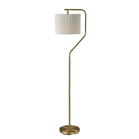 Simplee Adesso Evan 60"H Antique Brass Floor Lamp with Drum Shade (SL9502-21)