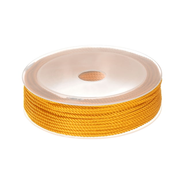 2mm Nylon Cuerda Rebordear Cuerda Chino Anudar Cuerda Mano Tejido Cuerda Pulsera Hilo para Pulseras, Cuentas, Bricolaje Fabricación, Adornos, Amarillo, 42 Pies