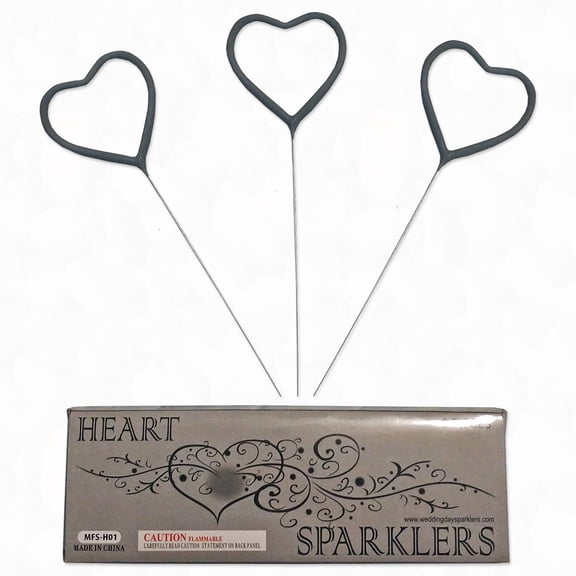Heart Shaped Sparklers - 36 Pack