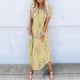 thumbnail image 5 of Vestidos de Verano de Mujer Casual Cuello Redondo Bolsillos de Manga Corta Impresión Vestido Largo, Vestido Ligero de Poliéster para Diario, Fiesta Y Primavera, 5 of 6