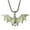 Green, variant on Glow in the Dark Bat Pendant Necklace for Halloween Festival - Cool Street Style Accessory, Fashion Jewelry with Luminescent Feature, Durable and Unique Design