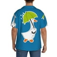 thumbnail image 5 of Sigee Goose Holding an Umbrella Print Men's Shirts Casual Button Down Short Sleeve Summer Beach Shirt Hawaiian Vacation Shirts Tee Shirt-3X-Large, 5 of 7